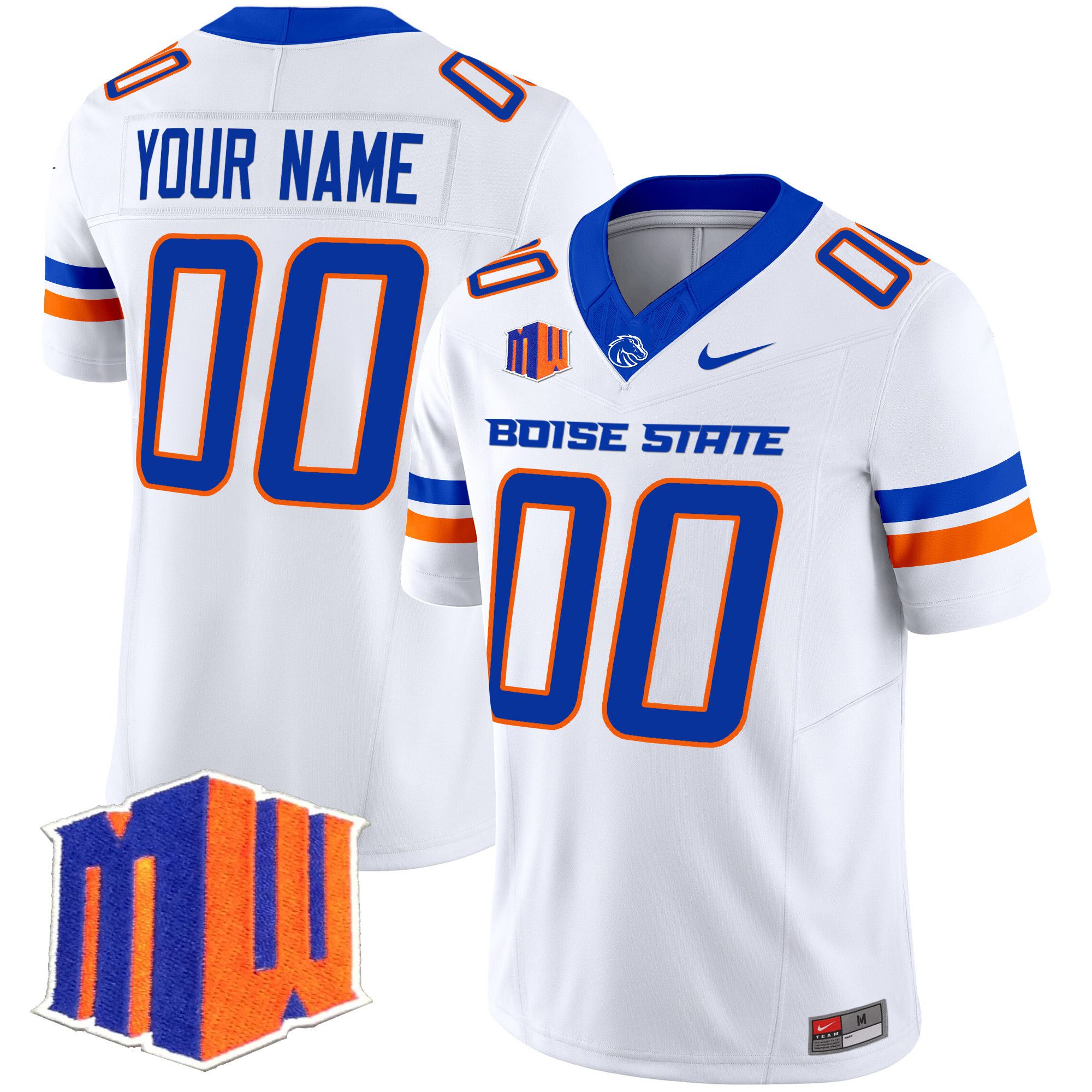 Men Boise State Broncos White Nike 2024 Vapor Limited Custom NCAA Jersey